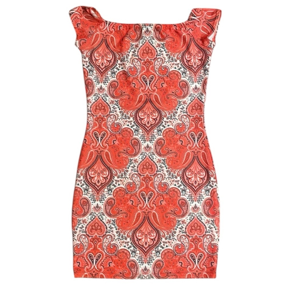 Missguided Off The Shoulder Pink Paisley Bodycon Dress 🫶